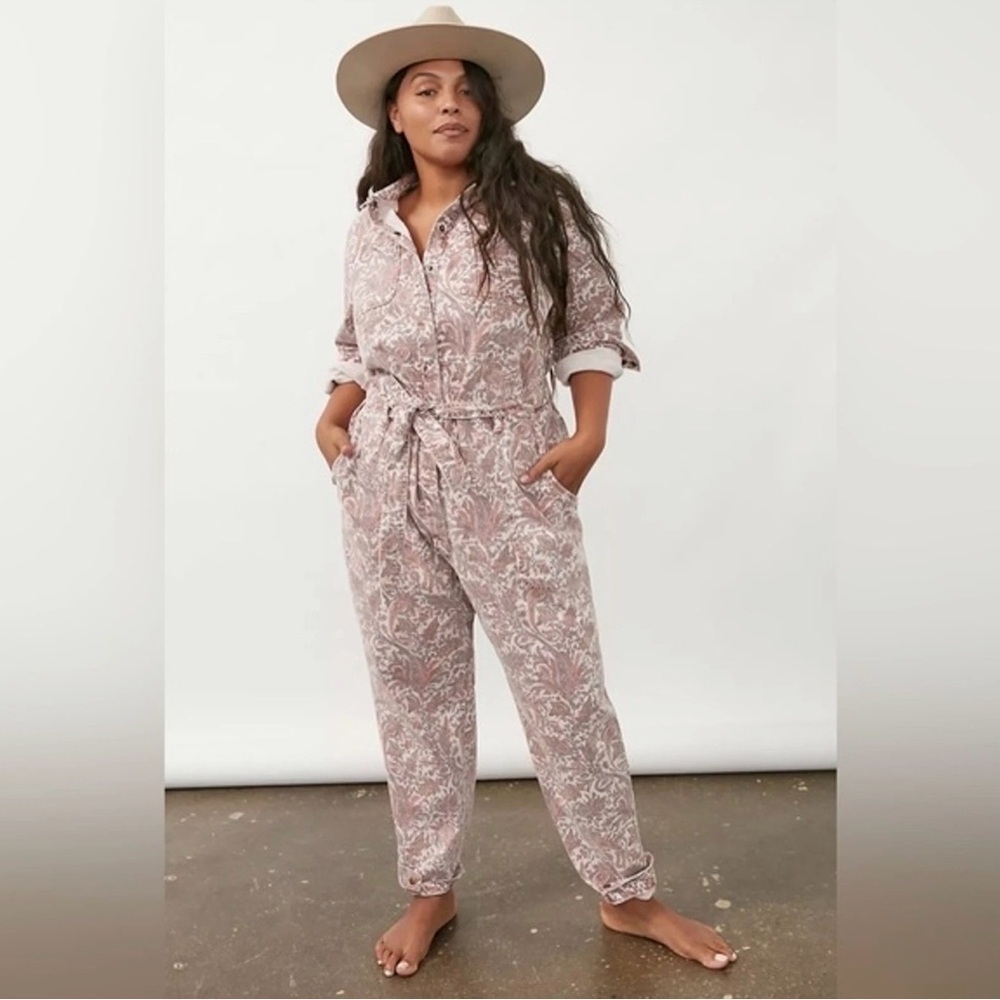 Anthropologie Paisley Utility Jumpsuit